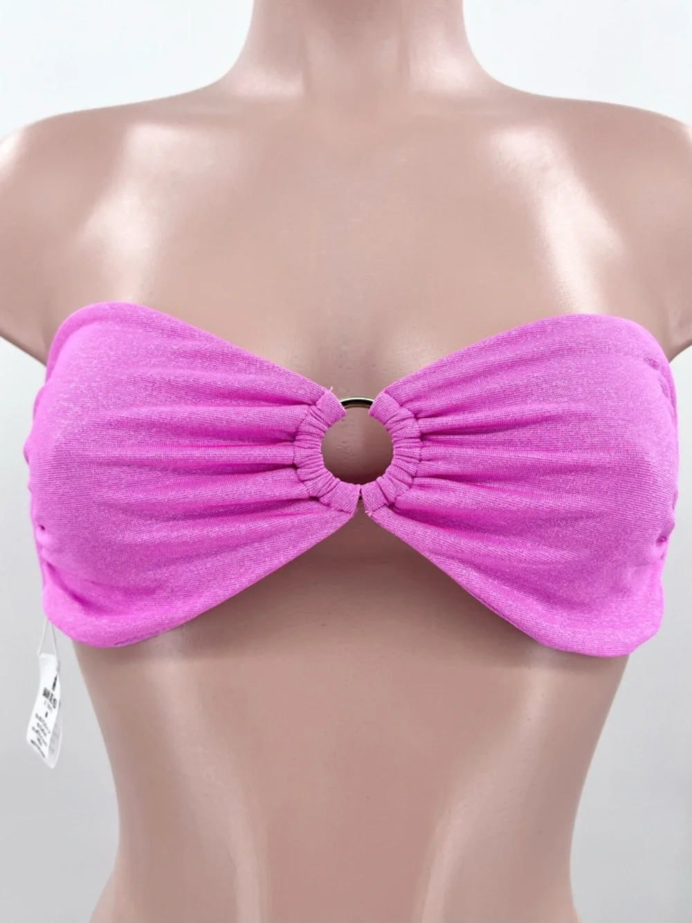 NWT Bain de Mer St. Tropez Pink Sparkly French Luxury Bandeau Bikini Top Size M